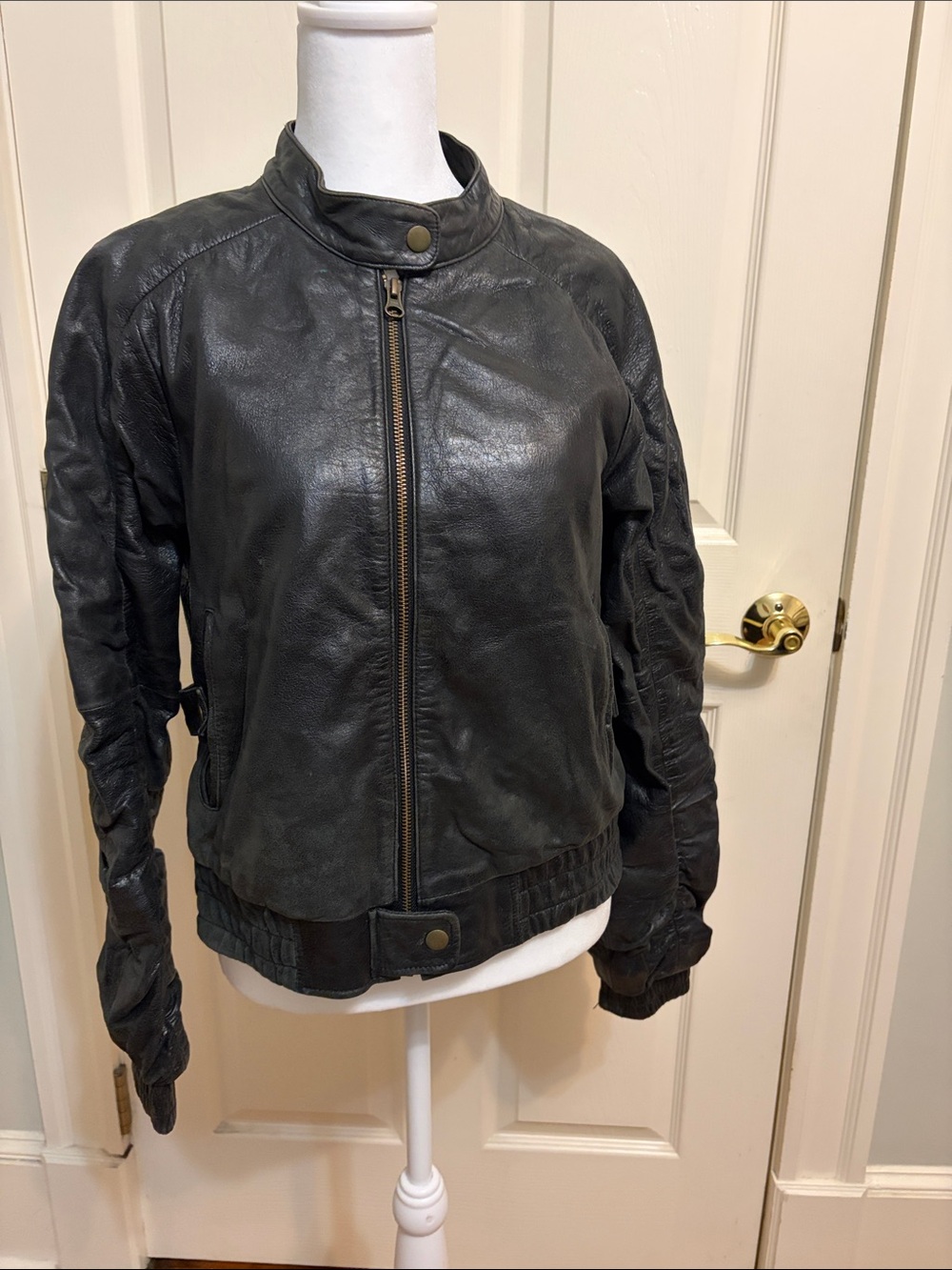 Alice & Olivia distressed, leather biker style jacket